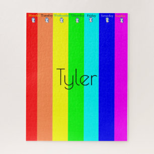 Puzzles Coloured Stripe Penguin Week days