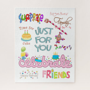 Puzzles Colourful Happy Birthday Friends Family