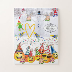 Puzzles Colourful Happy Birthday Merry Christmas