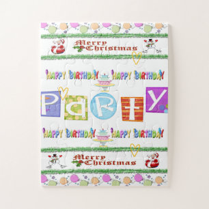 Puzzles Colourful Happy Birthday Merry Christmas
