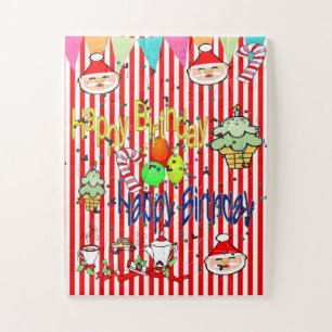 Puzzles Colourful Happy Birthday Merry Christmas
