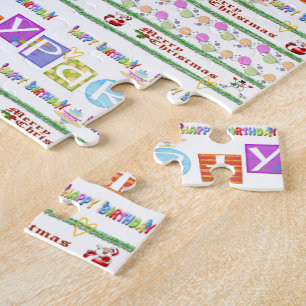 Puzzles Colourful Happy Birthday Merry Christmas