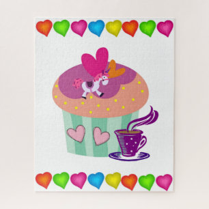 Puzzles Colourful Hearts Cupcake