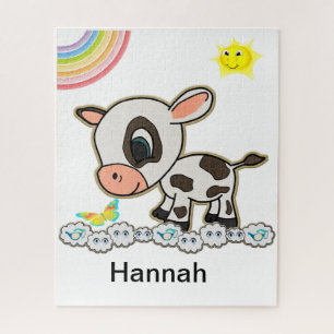 Puzzles Cow Rainbow Sun Butterfly Clouds