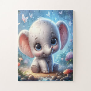 Puzzles Cute Happy White Elephant
