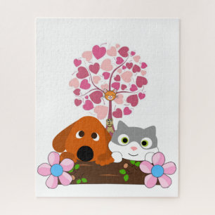 Puzzles Dog Cat Floral