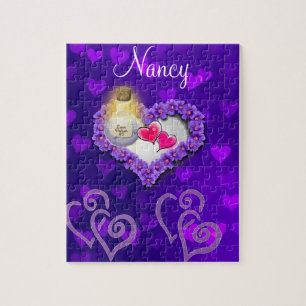 Puzzles Fairy Purple Hearts Pink Hearts