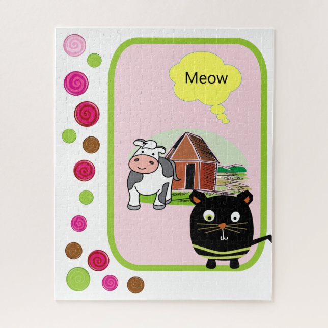 Puzzles Farm Cat Meow Cow  (Vertical)