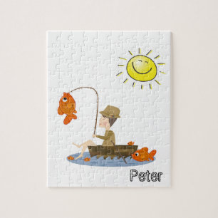 Puzzles Fishing Fisherman Sun Fish