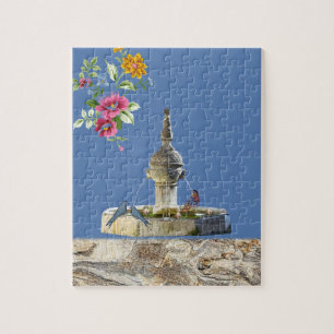 Puzzles Floral Fountain Birds