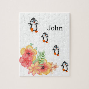 Puzzles Floral Penguin