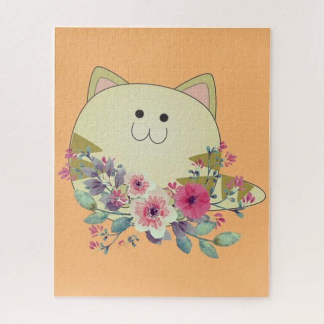 Puzzles Floral Whimsical Cat (Vertical)
