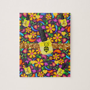 Puzzles Floral Yellow Bumblebee Flowers