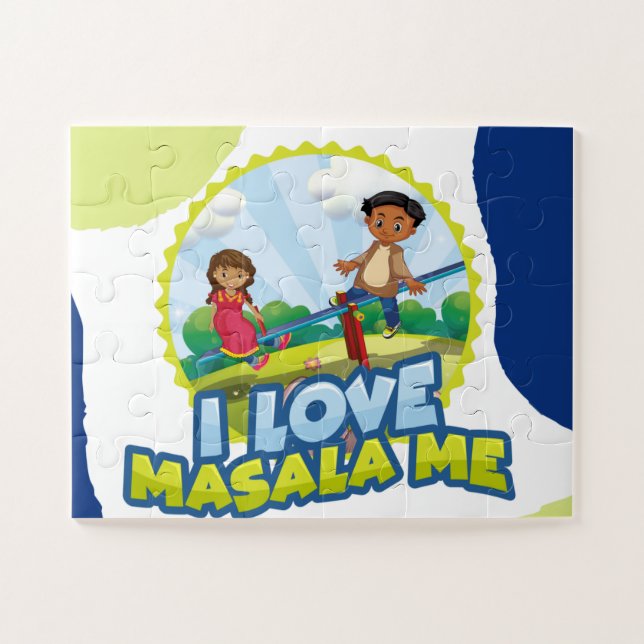 Puzzles for Kids, Indian, Mixed Kids, Black (Horizontal)