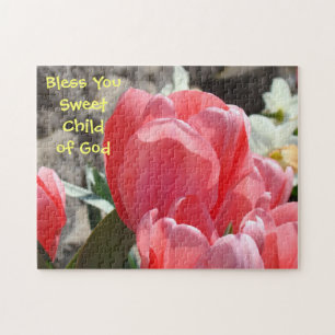 Puzzles gifts Bless You Sweet Child of God Tulips