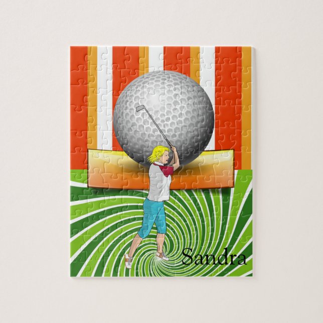 Puzzles Golfer Golf Floral Golf Balls (Vertical)