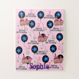 Puzzles, Happy Birthday, #2nd Pink Jigsaw Puzzle