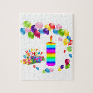 Puzzles Happy Birthday Colorful Candles