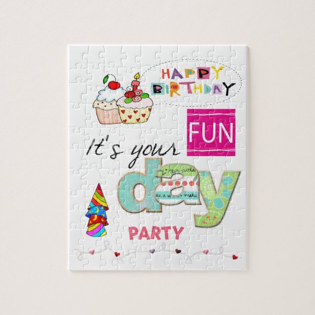 Puzzles, Happy Birthday FUN Cupcake Jigsaw Puzzle (Vertical)