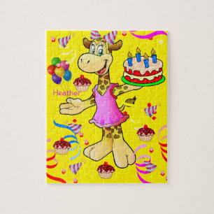 Puzzles Happy Birthday Giraffe Yellow