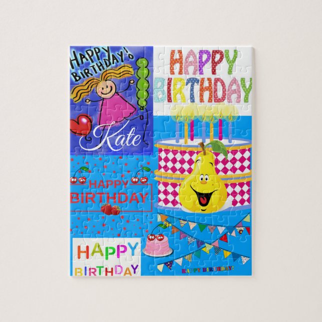Puzzles Happy Birthday Pear Cake (Vertical)