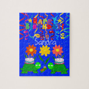 Puzzles Happy Birthday Turtles Floral