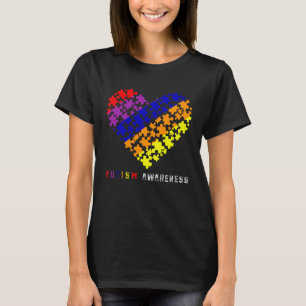 Puzzles Heart Love Autism Awareness Mom Dad Boy T-Shirt