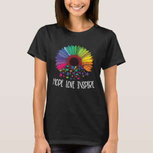 Puzzles Heart Love Autism Awareness Mom Dad Teache T-Shirt