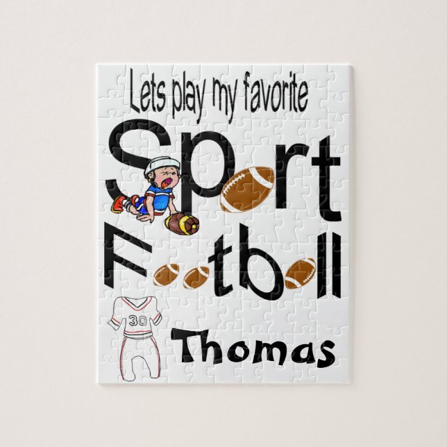 Puzzles Let's Play our Favorite Sport Football (Vertical)