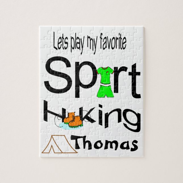Puzzles Let's Play our Favourite Sport Hiking (Vertical)