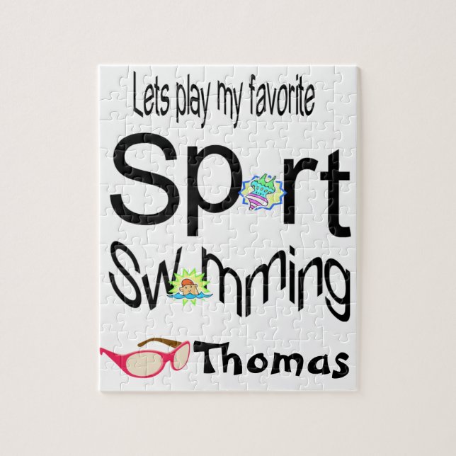 Puzzles Let's Play our Favourite Sport Swimming (Vertical)