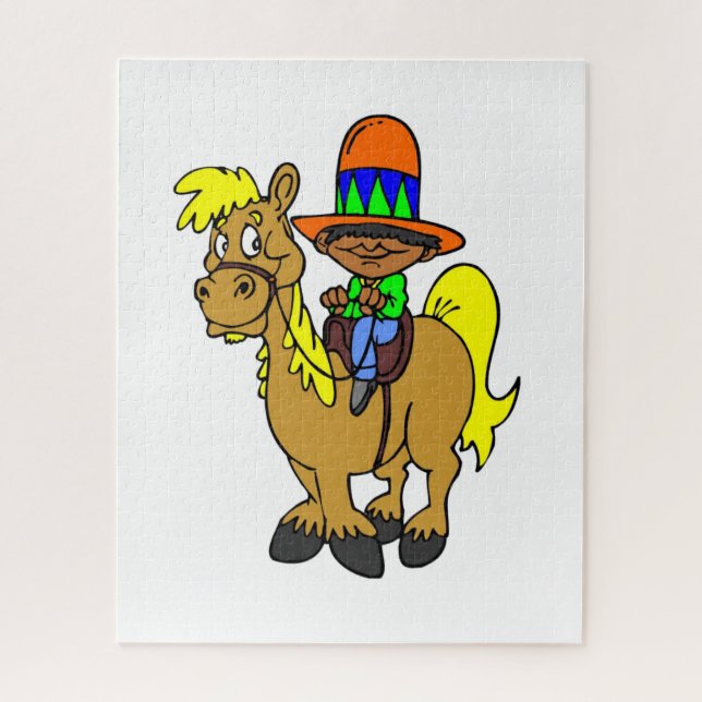 Puzzles Mexican Man Horse (Vertical)