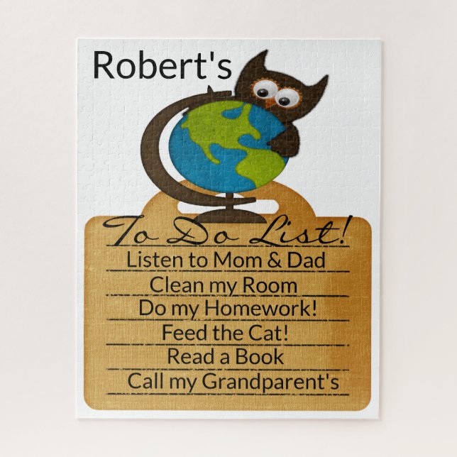 Puzzles Owl Earth To Do List! (Vertical)