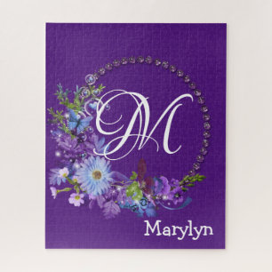 Puzzles Pink Floral Monogram