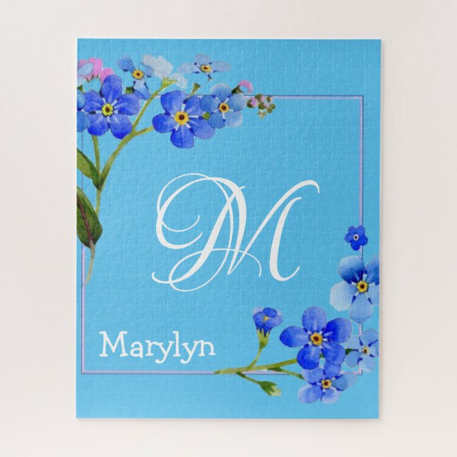 Puzzles Pink Floral Monogram (Vertical)