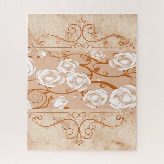 Puzzles Pink Floral Monogram (Vertical)