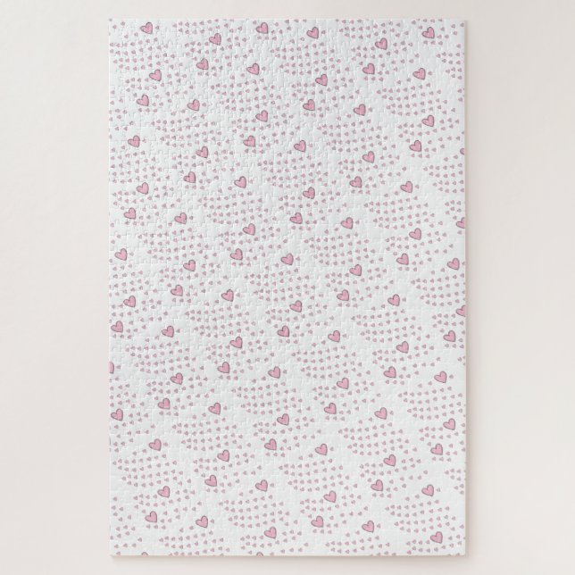 Puzzles Pink Hearts  (Vertical)