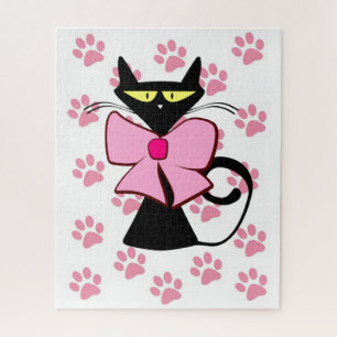 Puzzles Pink Paw Prints Cat