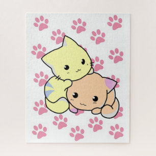 Puzzles Pink Paws Cats Kittens