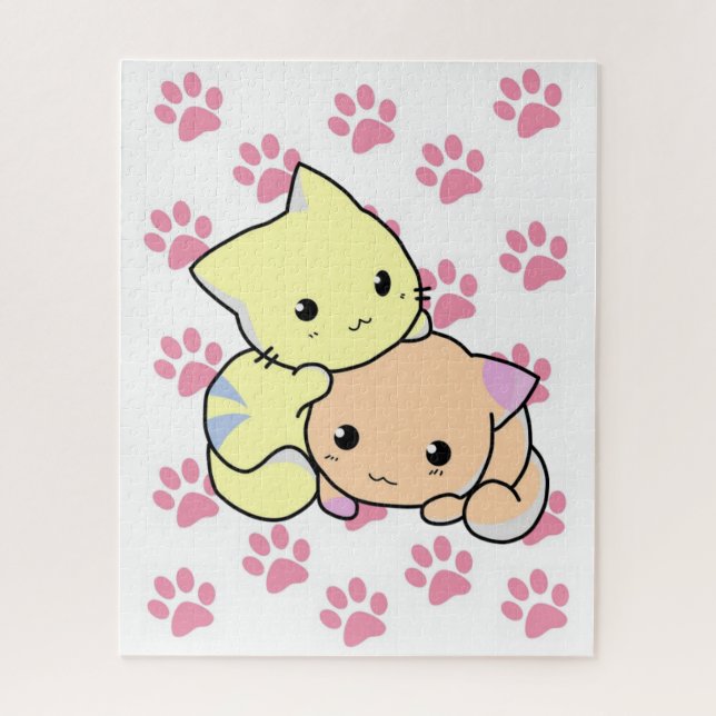 Puzzles Pink Paws Cats Kittens (Vertical)