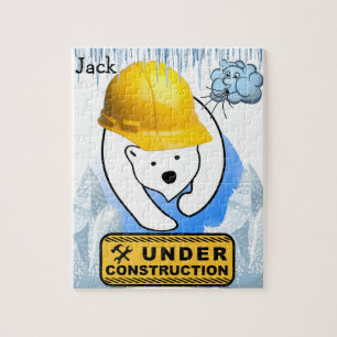 Puzzles Polar Bear Under Construction Clouds