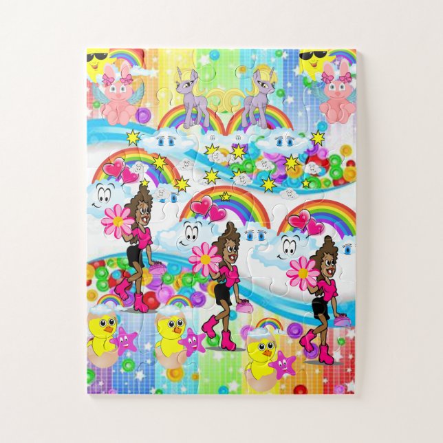 Puzzles Rainbows African Girl (Vertical)