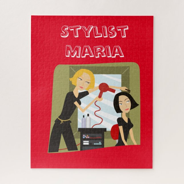 Puzzles Red Beauty Salon Stylist (Vertical)