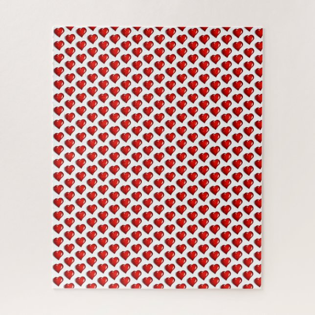 Puzzles Red Hearts Happy Valentine's Day  (Vertical)