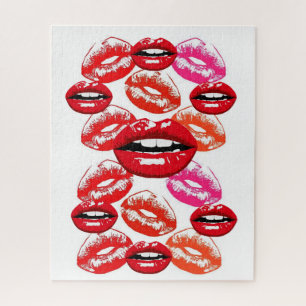 Puzzles Red Lipstick Makeup Lips