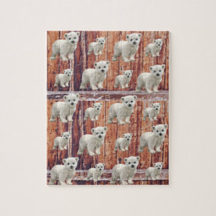 Puzzles Rustic Wood Polar Bear
