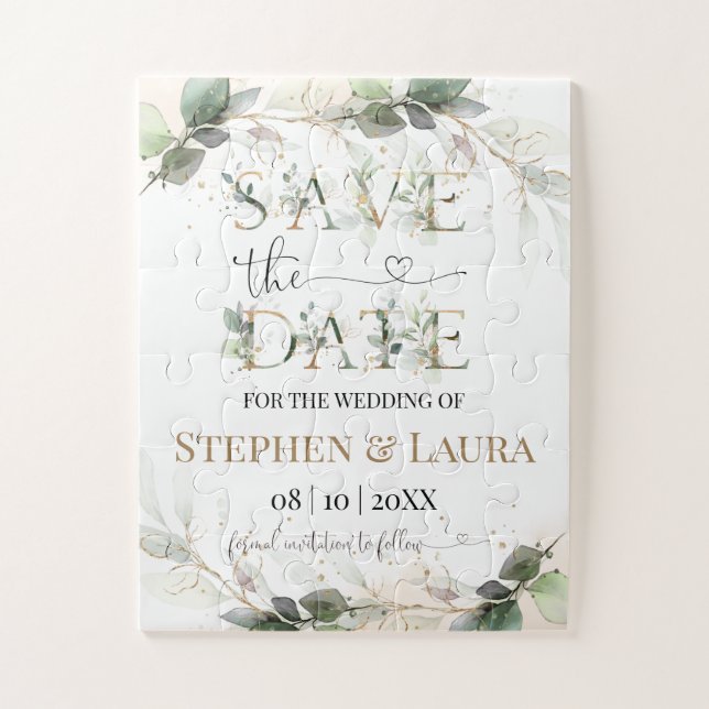 Puzzles Save the Date Card (Vertical)