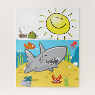 Puzzles Shark Ocean Fisherman Fishing