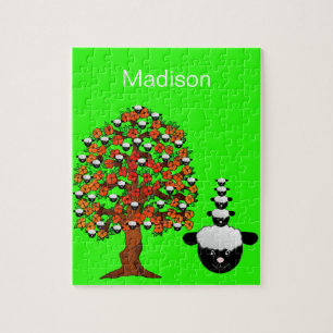 Puzzles Sheep Tree Floral