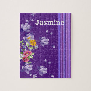 Puzzles Stripe Purple Floral